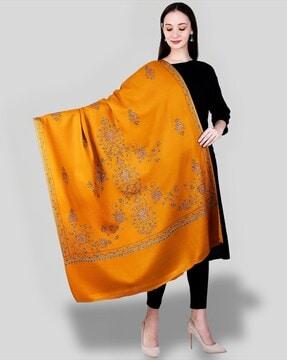 women embroidered woolen shawl