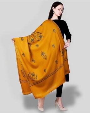 women embroidered woolen shawl