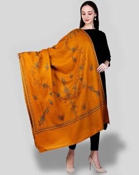 women embroidered woolen shawl