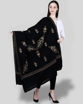 women embroidered woolen shawl