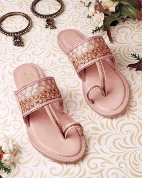 women embroidery & embellished flat sandals