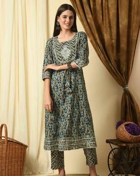 women embroidery a-line kurta set