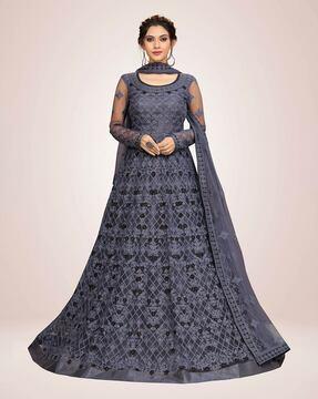 women embroidery anarkali kurta set with dupatta