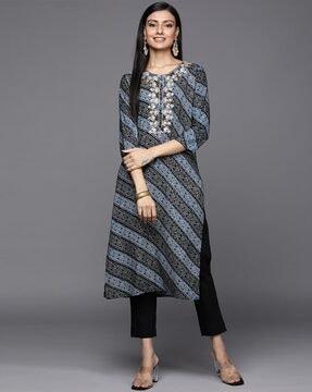 women embroidery straight kurta