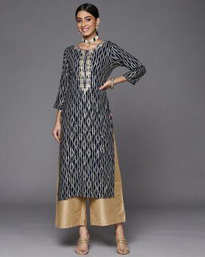 women embroidery straight kurta