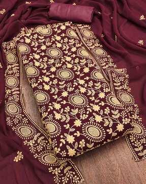 women embroidery unstitched dress material