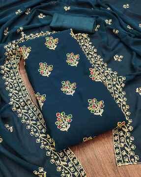 women embroidery unstitched dress material