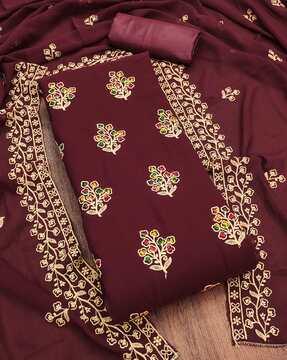 women embroidery unstitched dress material