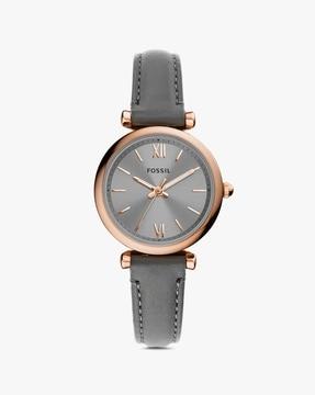 women es5068 analogue watch with leather strap