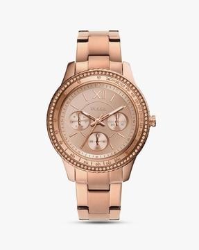 women es5106 water-resistant stone-studded analogue watch