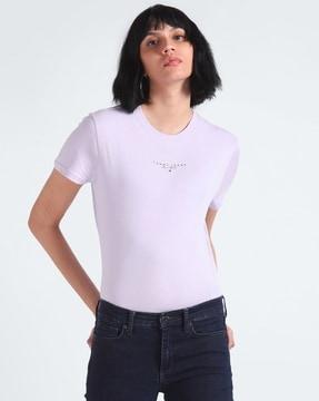 women essential logo regular fit crew-neck t-shirt