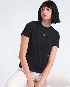 women essential logo regular fit crew-neck t-shirt