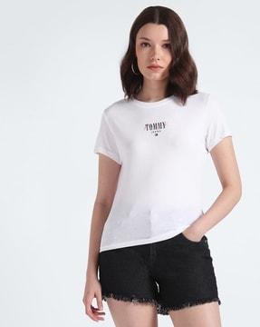 women essential logo slim fit round-neck t-shirt