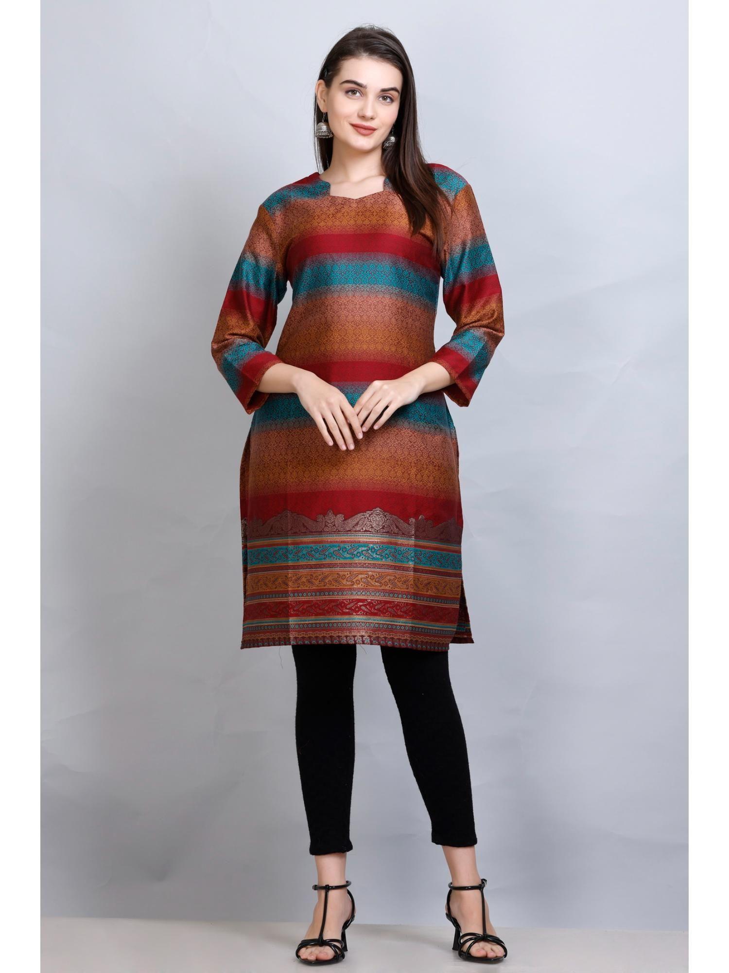 women ethnic wear cotton silk kurti multi-color