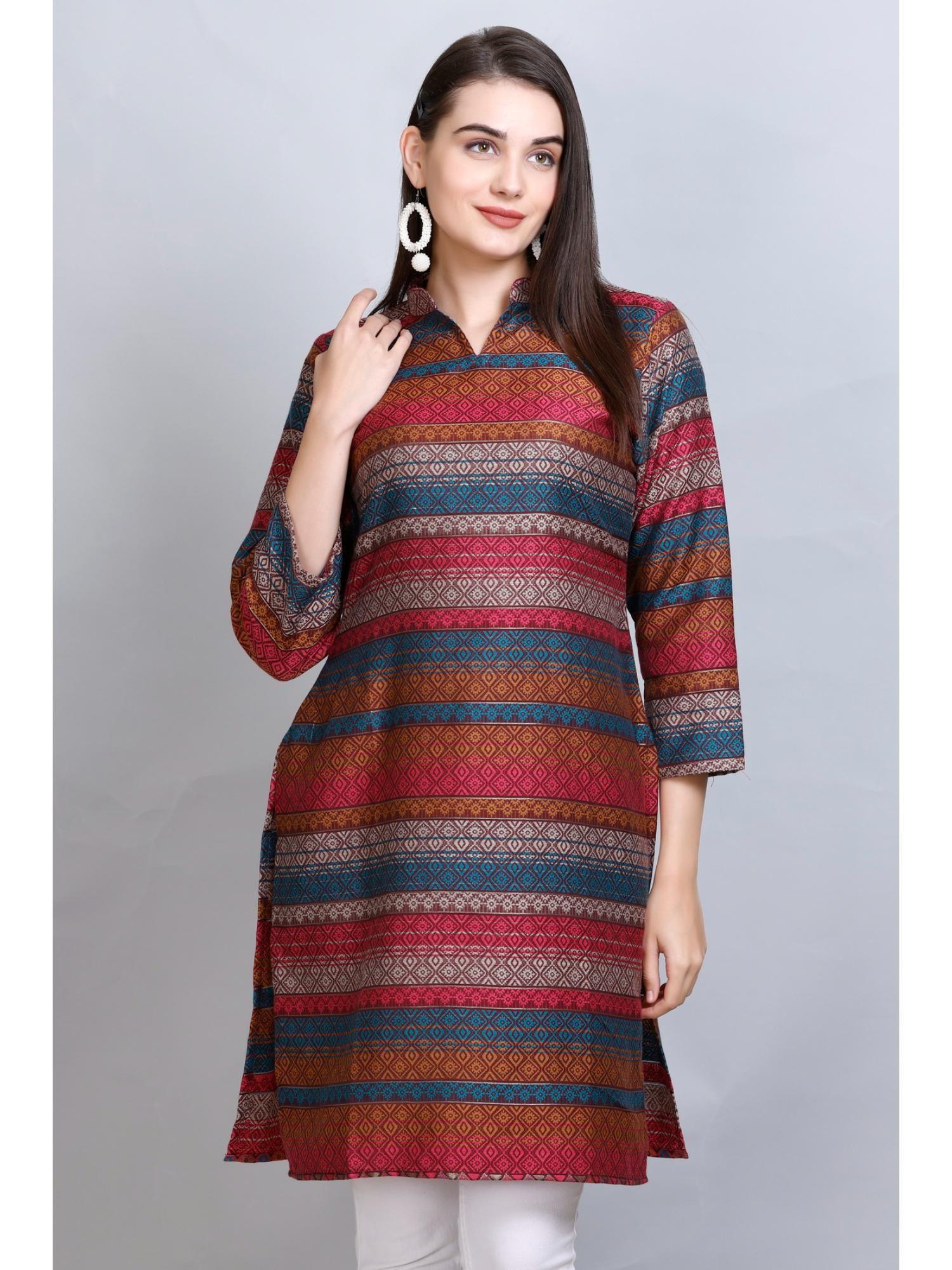 women ethnic wear cotton silk kurti multi-color