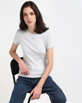 women ext slim essential ribbed short-sleeve