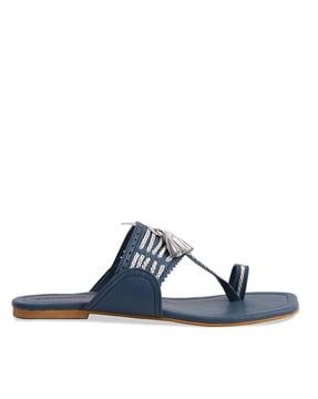 women falak kolhapuri toe-ring flat sandals