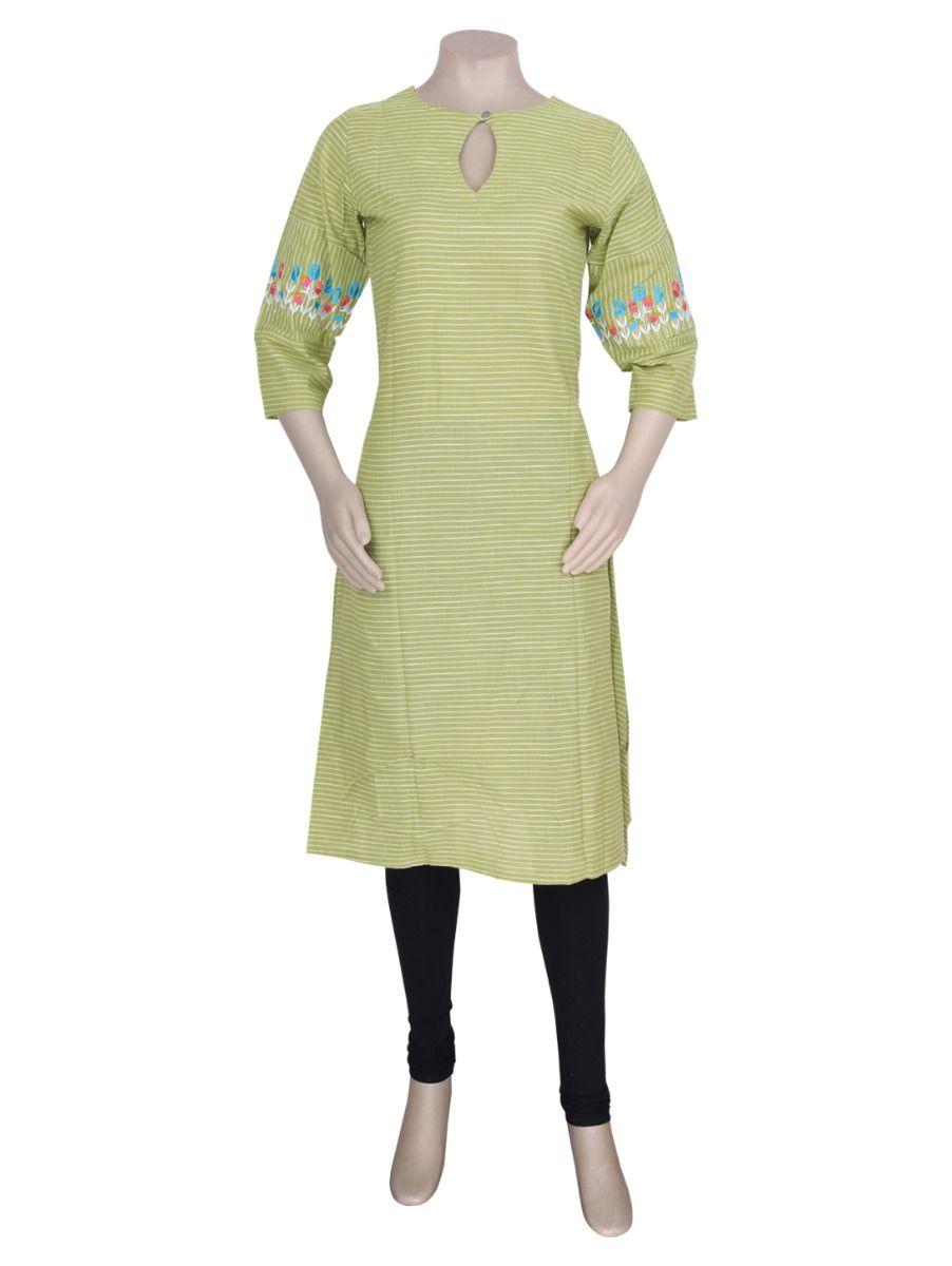 women fancy green long top