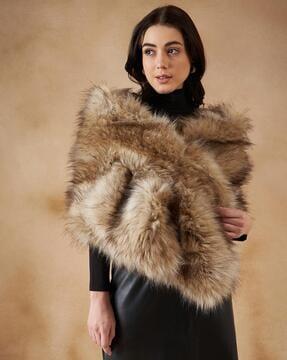 women faux fur cape