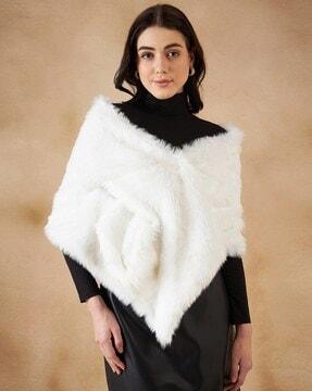 women faux fur cape