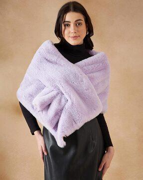 women faux fur cape