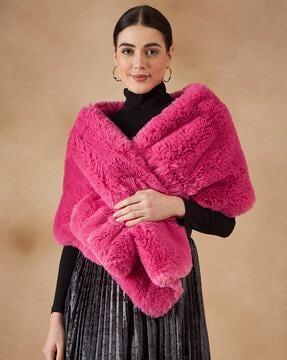 women faux fur cape