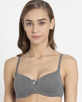 women fe23 heathered non-wired lightly padded t-shirt bra