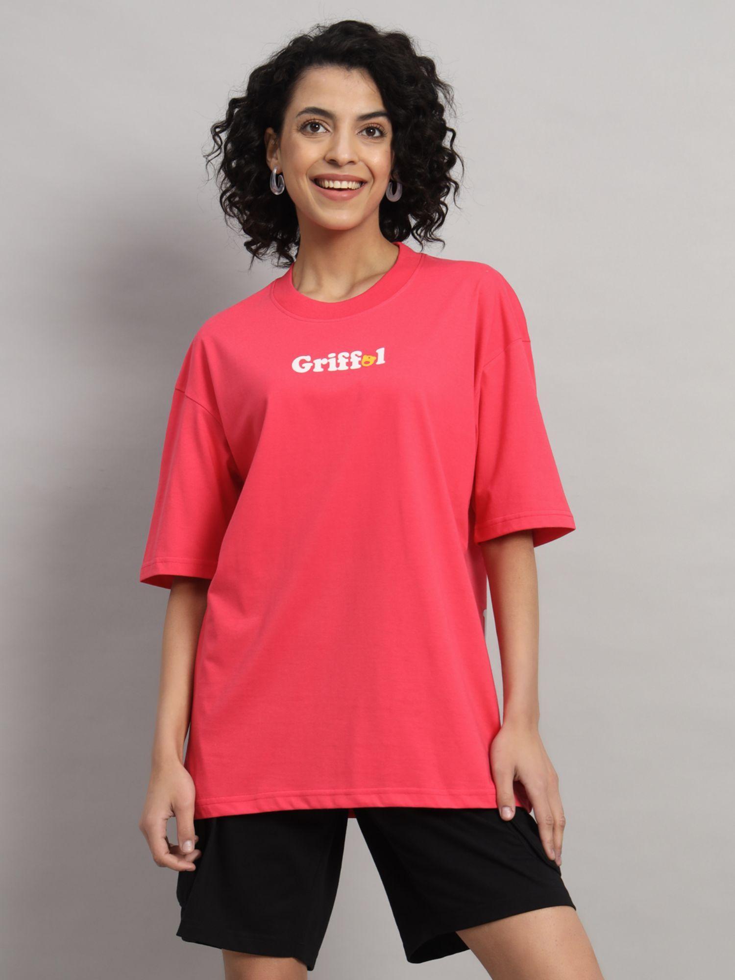 women find mine oversized neon pink t-shirt