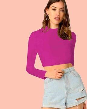 women fitted crop top