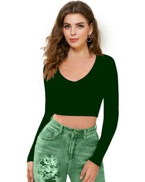 women fitted crop top