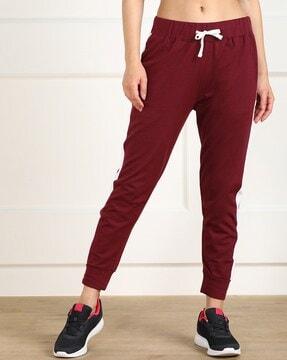 women fitted joggers with drawstring waist