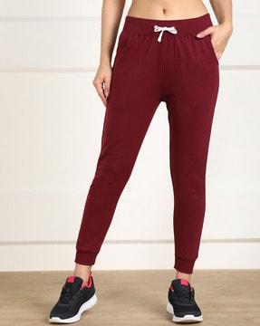 women fitted joggers with drawstring waist