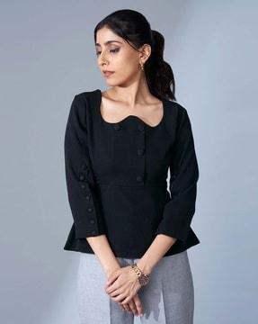 women fitted peplum top