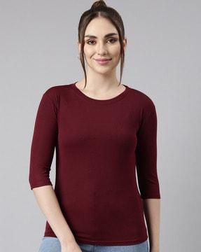 women fitted round-neck top