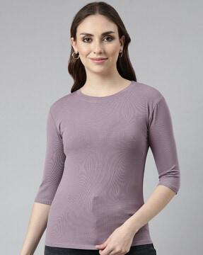 women fitted round-neck top