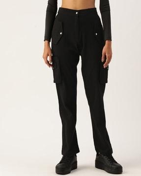 women fitted track pant with cargo pockets