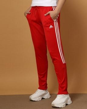 women fitted track pants with contrast taping