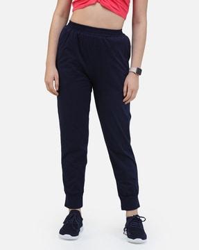 women fitted track pants with elasticated waist