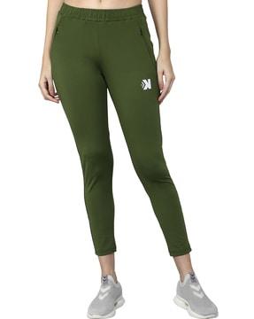 women fitted track pants with logo print