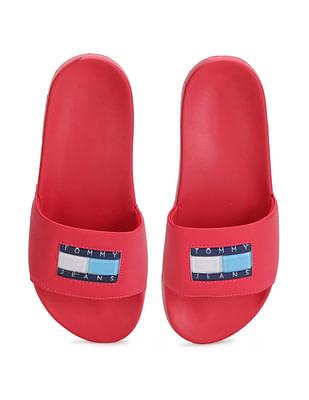 women flag print pool slides