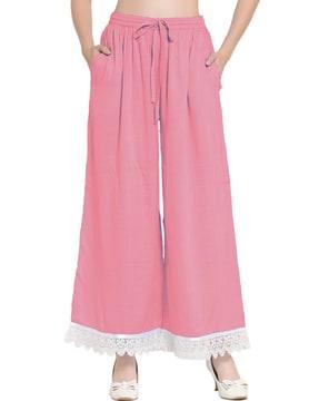 women flared flat-front palazzos