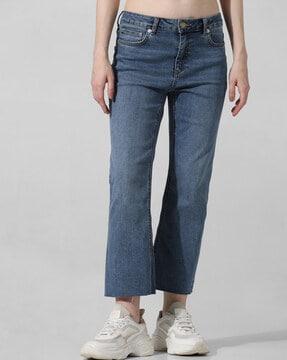 women flared jeans with 5-pocket styling