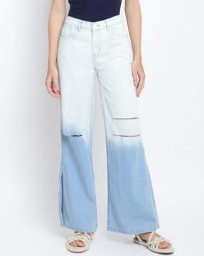 women flared jeans with 5 pocket styling