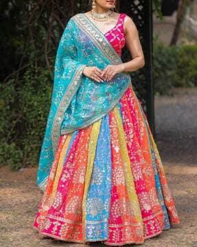 women flared lehenga choli set with dupatta