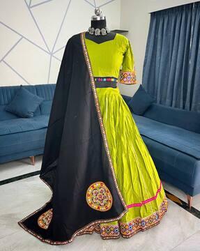 women flared lehenga choli set with dupatta