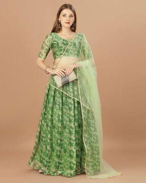 women flared lehenga choli set with dupatta