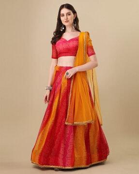 women flared lehenga choli set with dupatta