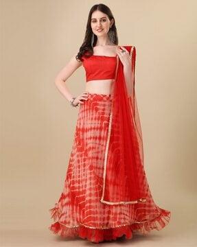 women flared lehenga choli set with dupatta