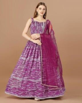 women flared lehenga choli set with dupatta