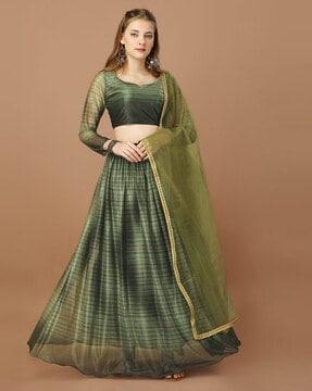 women flared lehenga choli set with dupatta